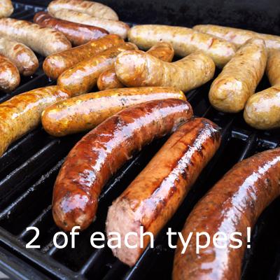 SAUSAGES 2 x beef, 2 x pork/beef & 2 x caramalized onion sausages - Farmers Market Limited